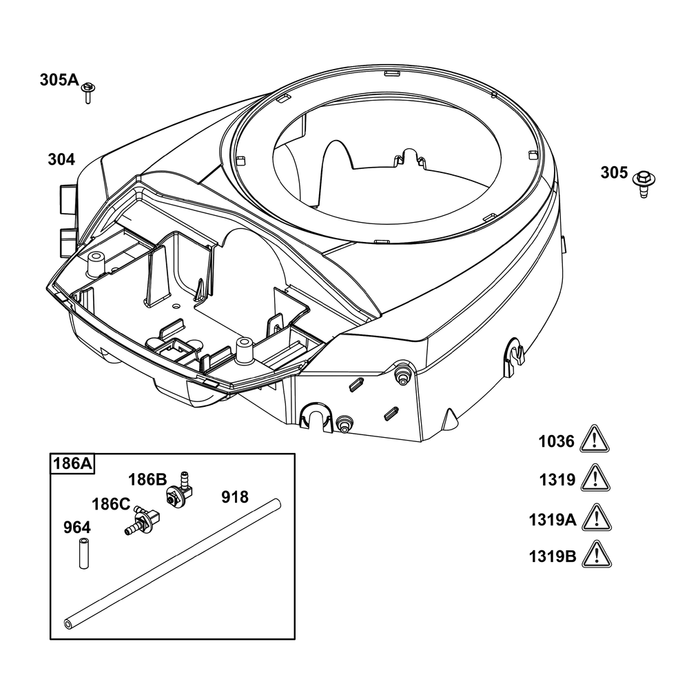 Blower Housing Group Diagram and Parts List for 44U677-0020-B5 400000 - 699999 Briggs and Stratton Engine